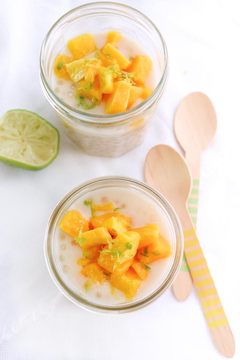 Pudding de tapioca y mango